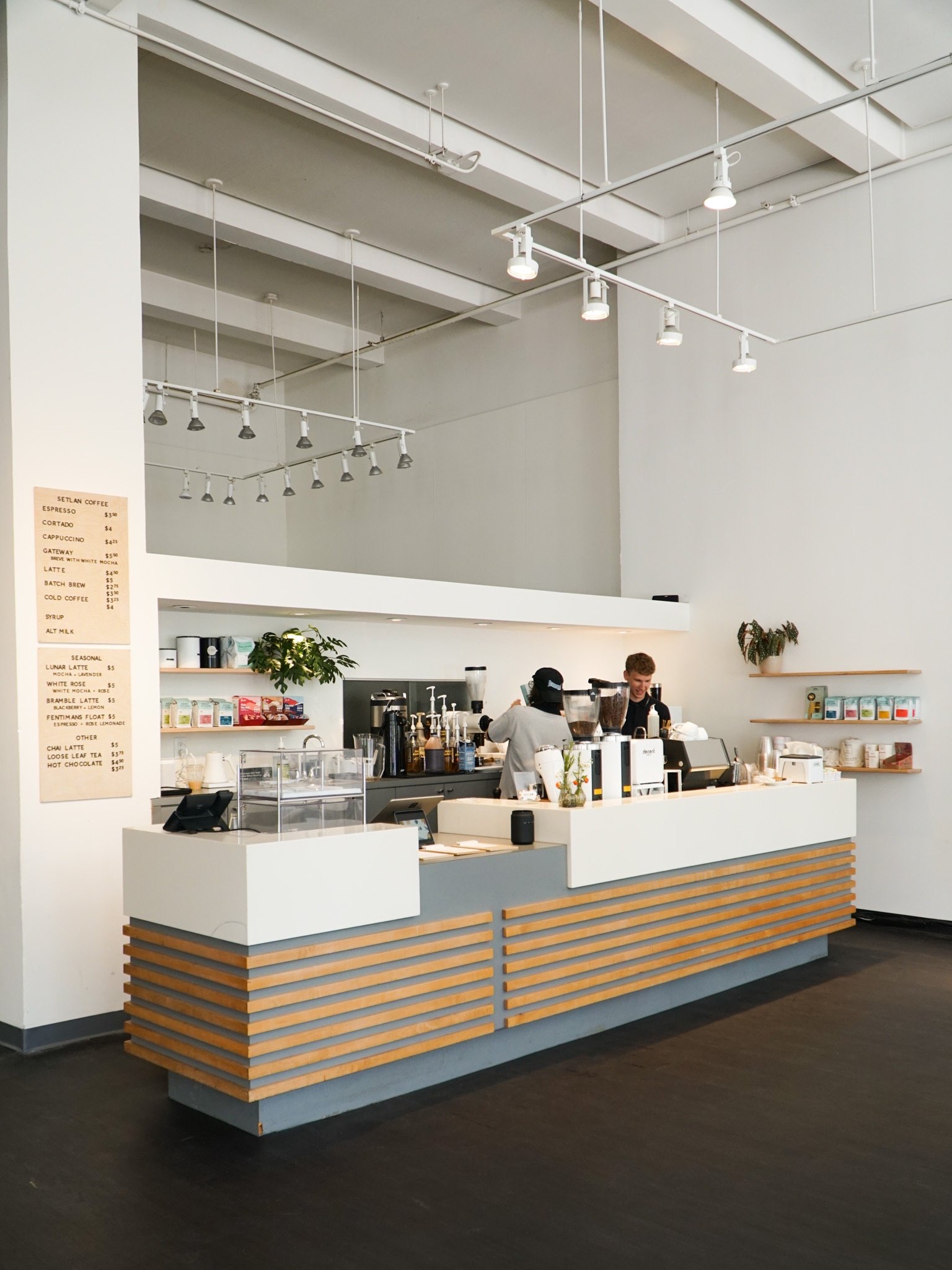 The counter and espresso bar.